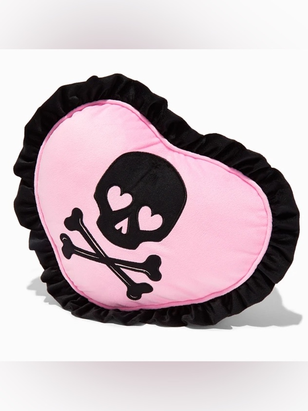 Pink Heart Skull Plush accents Pillow